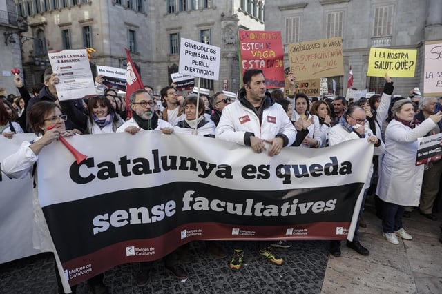 Huelga de médicos en Catalunya, en una imagen de archivo.