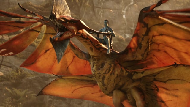Jake Sully riding the Toruk.
