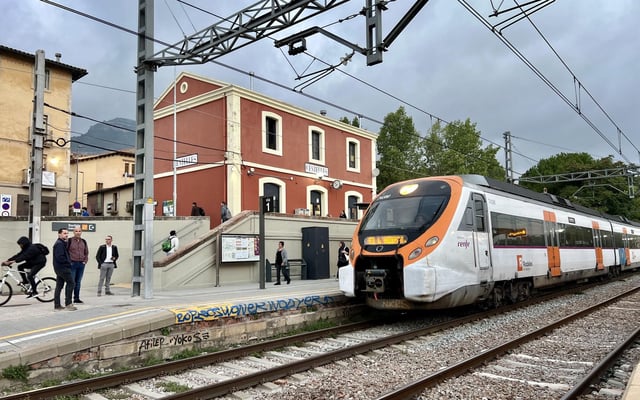 Estación de tren de Centelles, este jueves por la mañana