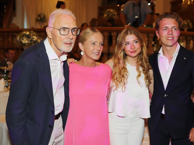 Heidi und Franz Beckenbauer mit ihren Kindern Francesca und Joel
