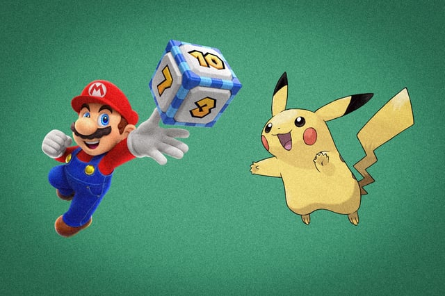 Nintendo characters Mario and Pikachu.