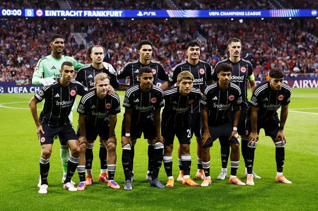 Soccer Football - UEFA Champions League - Atletico Madrid v Eintracht Frankfurt - Riyadh Air Metropolitano, Madrid, Spain - September 30, 2025 Eintracht Frankfurt players pose for a team group photo before the match REUTERS/Susana Vera