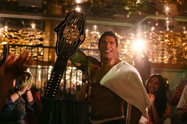 Dwayne Johnson as Mark Kerr in “Smashing Machine.”
