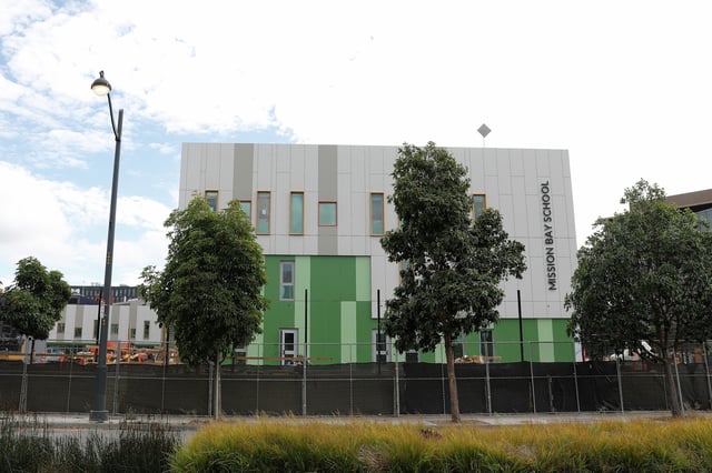 The Mission Bay School, which is expected to open next August, is seen under construction on Tuesday in San Francisco.