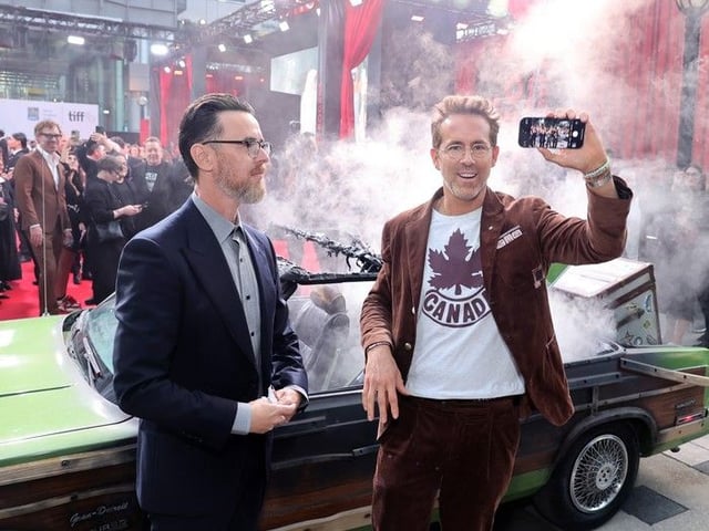  Colin Hanks (left) and Ryan Reynolds attend the premiere of John Candy: I Like Me during the 2025 Toronto International Film Festival at Roy Thomson Hall in early September. The film will be at VIFF this year.