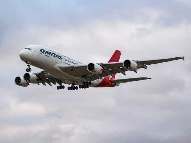 A Qantas Airbus A380.