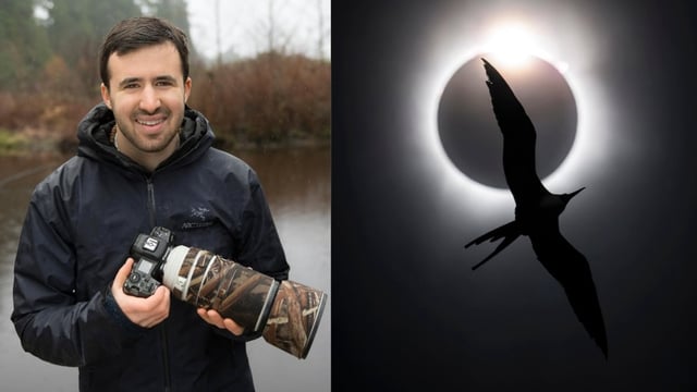 Liron Gertsman, 25, has been named Bird Photographer of the Year in a global competition for his photo The Frigatebird and the Diamond Ring.