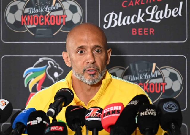 Miguel Cardoso coach of Mamelodi Sundowns during the 2025 Carling Knockout Cup Last 16 Press Conference at SAB ABInbev Africa Headquarters in Sandton on 02 October 2025 © Sydney Mahlangu /BackpagePix