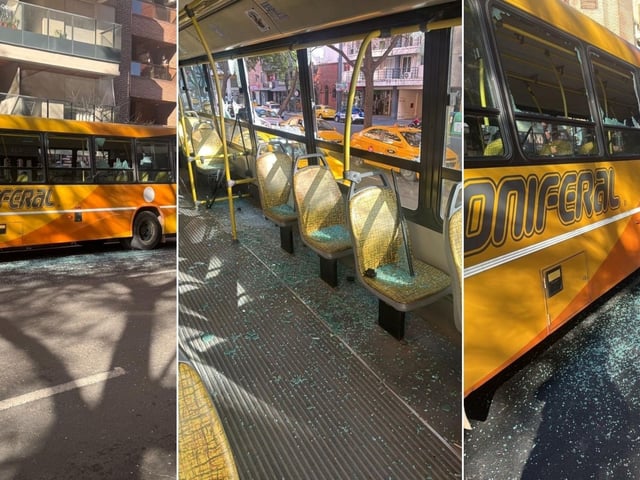 Un hombre causó daños en un colectivo urbano, con pasajeros a bordo. Foto Policía de Cordoba