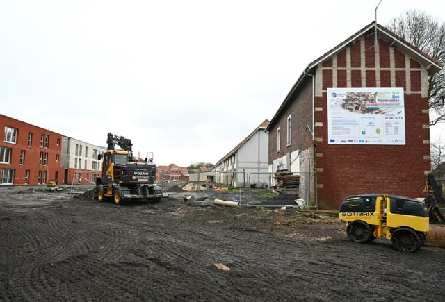 Chantier de rénovation énergétique à Lens le 16 janvier 2023