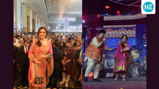 A video showed Nita Ambani dancing with Falguni Pathak.