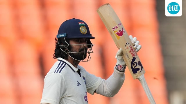 India's KL Rahul celebrates after scoring fifty runs on the first day of the first Test against West Indies.