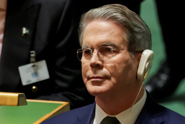 U.S. Treasury Secretary Scott Bessent attends the 80th United Nations General Assembly, at the U.N. headquarters in New York City, U.S., September 23, 2025. REUTERS/Jeenah Moon/File Photo