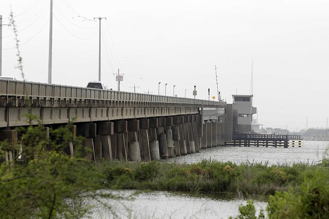 The drawbridge on the Pelican Island Causeway connecting Galveston to Pelican Island is shown in this file photo.