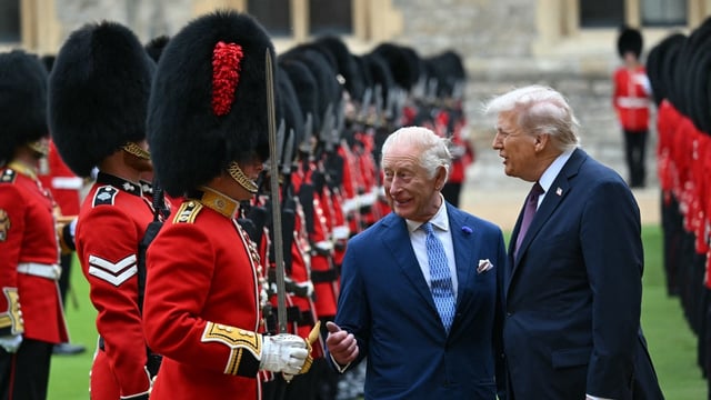 King Charles and President Trump inspect the Coldstream Guards during last month’s state visit