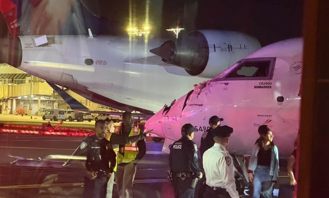 Chocan 2 aviones en tierra en aeropuerto de Nueva York