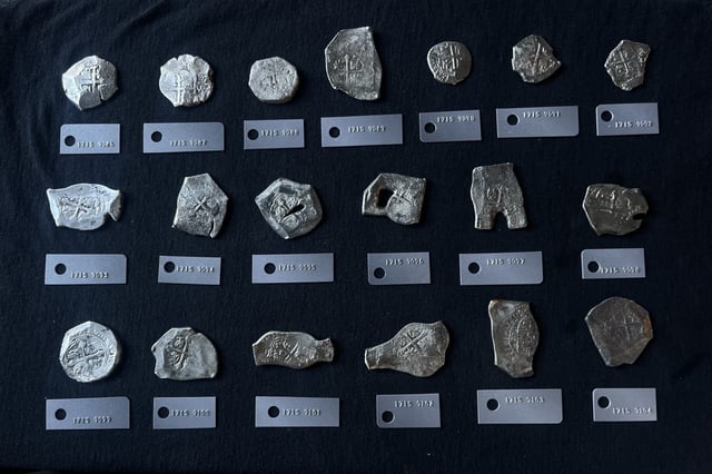 Over 1000 silver coins known as Reales were recovered from the  the remains of the 1715 Treasure Fleet in Vero Beach, Fla.