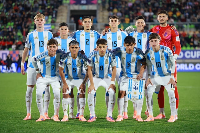 La selección argentina de fútbol en el Mundial Sub 20 de Chile 2025. (Prensa AFA).