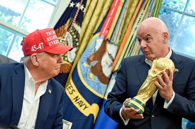 Donald Trump entretient des relations étrites avec le patron de la Fifa, Gianni Infantino.
