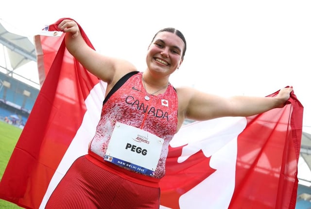 Saint Mary's Katie Pegg won the bronze medal in women's F46 shot put at the World Para Athletic Championships on Thursday.
