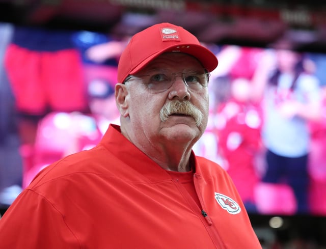GLENDALE, ARIZONA - AUGUST 9: The Kansas City Chiefs headcoach Andy Reid walks towards the field before the NFL Preseason 2025 game between Kansas City Chiefs and Arizona Cardinals at State Farm Stadium on August 9, 2025 in Glendale, Arizona. (Photo by Bruce Yeung/Getty Images)