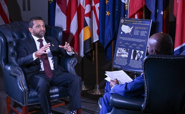 FBI Director Kash Patel speaks with Armstrong Williams about Operation Summer Heat, a comprehensive strategy designed to combat violent crime by targeting and dismantling violent offenders. (Kevin Richardson/Staff)