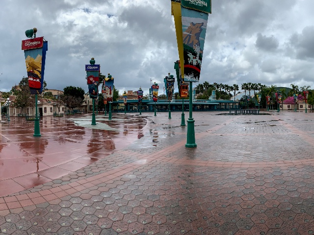 ANAHEIM, CA - MARCH 16: The esplanade between Disneyland and California Adventure is deserted as both parks are shutdown due to the coronavirus (COVID-19) outbreak in Anaheim, CA, on Monday, Mar 16, 2020. (Photo by Jeff Gritchen/MediaNews Group/Orange County Register via Getty Images)