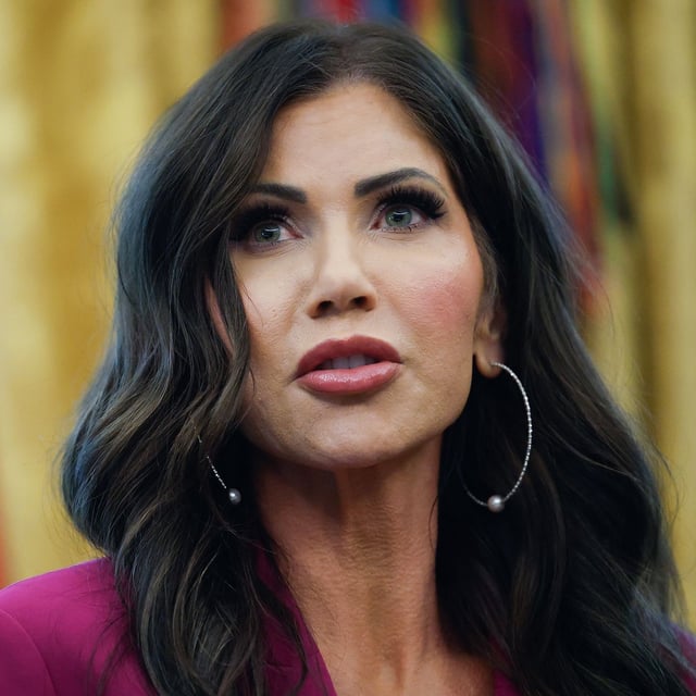 WASHINGTON, DC - SEPTEMBER 15:  Secretary of Homeland Security Kristi Noem speaks during an event where U.S. President Donald Trump signed a Presidential Memorandum in the Oval Office on September 15, 2025 in Washington, DC. Trump signed a memorandum that will send members of the National Guard and federal law enforcement agencies to Memphis, Tennessee in an effort to decrease crime in the city.   (Photo by Kevin Dietsch/Getty Images)