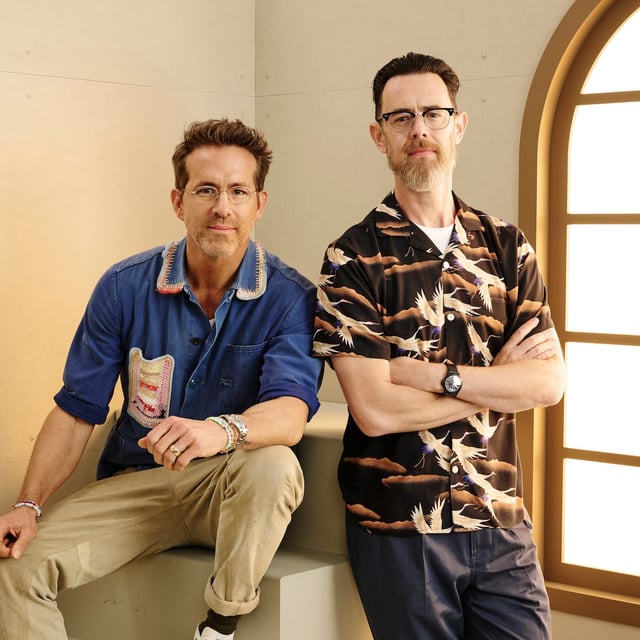 TORONTO, ONTARIO - SEPTEMBER 05: (L-R) Ryan Reynolds and Colin Hanks of "John Candy: I Like Me" pose in the Getty Images Portrait Studio Presented by IMDb and IMDbPro during the Toronto International Film Festival at InterContinental Toronto Centre on September 05, 2025 in Toronto, Ontario.  (Photo by Gareth Cattermole/Getty Images for IMDb)