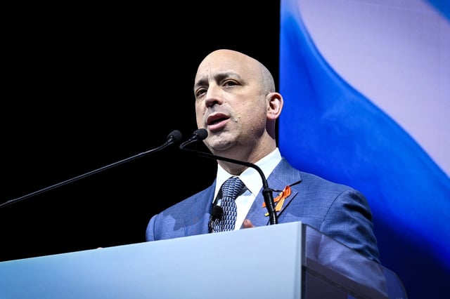 ADL CEO Jonathan Greenblatt speaks onstage ADL's Never Is Now at Javits Center on March 3, 2025 in New York.