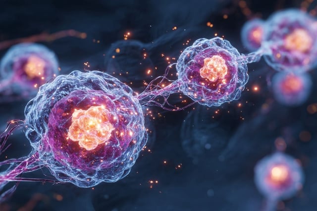 The researchers found that the lipid cargo of these cell messengers differs between people with obesity and lean individuals, and that the presence and levels of specific lipids that differed between the groups changed how quickly amyloid-β clumped together in laboratory models. Credit: Neuroscience News