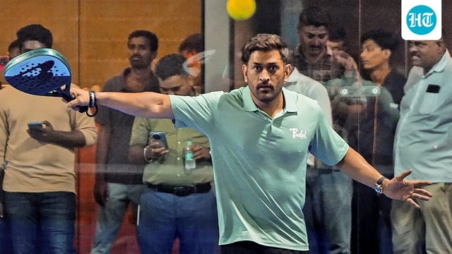 MS Dhoni at the launch of his new padel brand 7Padel�s first centre at Palavakkam, in Chennai.