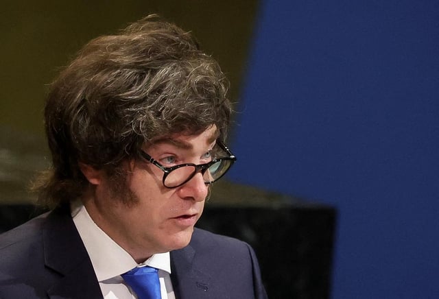 Le président argentin Javier Milei à la 80e Assemblée générale des Nations Unies au siège de l’ONU à New York, le 24 septembre 2025.