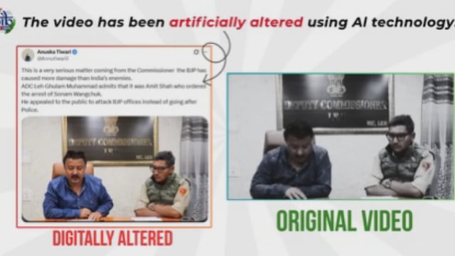 : PIB debunks deepfake video falsely attributing statement to ADC Leh on Sonam Wangchuk’s arrest (Photo: PIB/X)