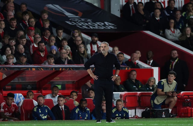 Soccer Football - UEFA Europa League - Nottingham Forest v FC Midtjylland - The City Ground, Nottingham, Britain - October 2, 2025 Nottingham Forest manager Ange Postecoglou looks on Action Images via Reuters/Paul Childs