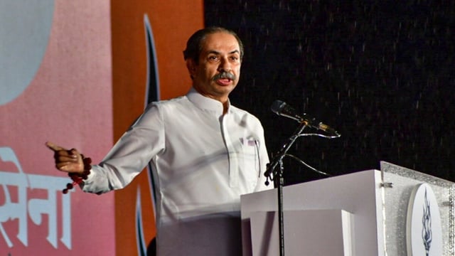 Speaking at the party’s annual Dussehra rally in Shivaji Park, Uddhav Thackeray used the platform to broaden his critique of the ruling party. (Photo: PTI)