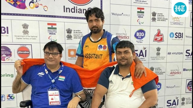 Dharambir (right) with coach Amit Saroha. (PCI)