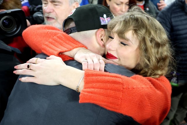 Travis Kelce with Taylor Swift n Jan. 28, 2024.
