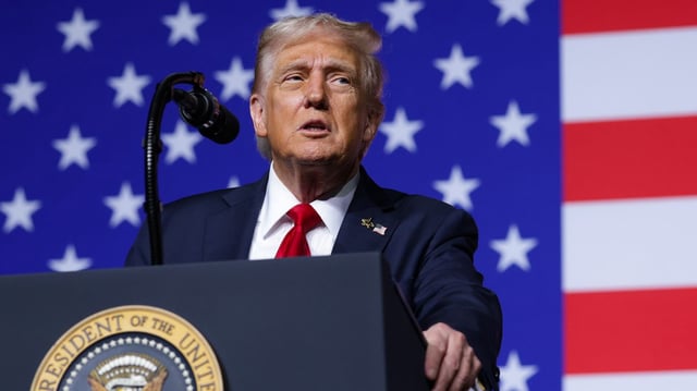 President Trump speaks to senior military leaders at Marine Corps Base Quantico on Sept. 30. Photo: Alex Wong/Getty Images