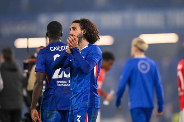 Marc Cucurella from Chelsea thanks the fans for their support during the Champions League match against Benfica. Chelsea take on Liverpool in the EPL this weekend. Picture: Miguel Lemos/NurPhoto via Getty Images