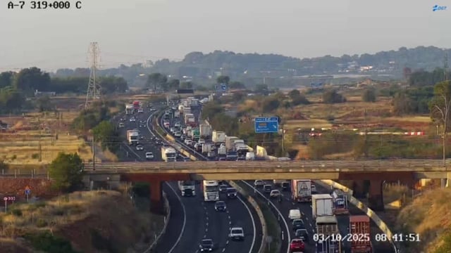 Estado de la A-7 pasadas las 8.30 horas de hoy.