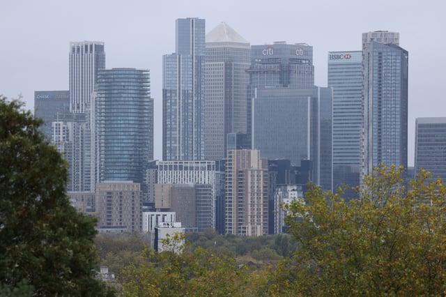 A view of the Canary Wharf skyline, in London, Britain, October 28, 2024. REUTERS/Hollie Adams