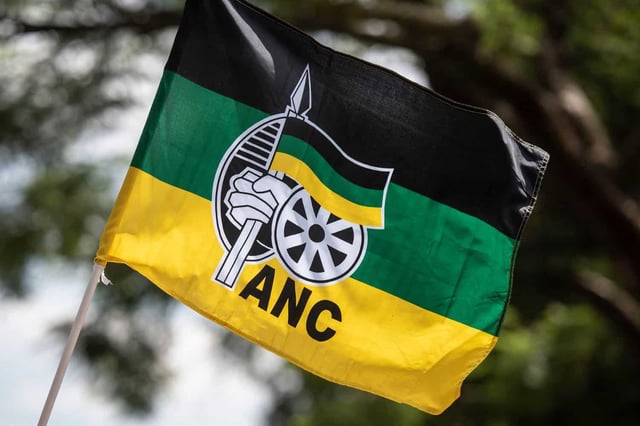 ANC flag outside Luthuli House on 15 July 2022. Picture: Michel Bega