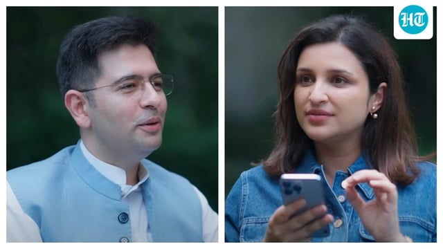 Parineeti Chopra hosts a fake talk show with husband Raghav Chadha, showcasing their playful relationship.
