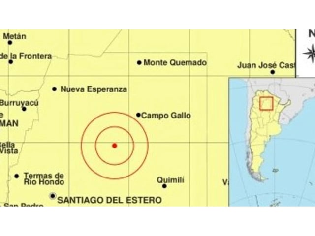 Se registró un sismo de magnitud 5,8 en Santiago del Estero (Gentileza INPRES).