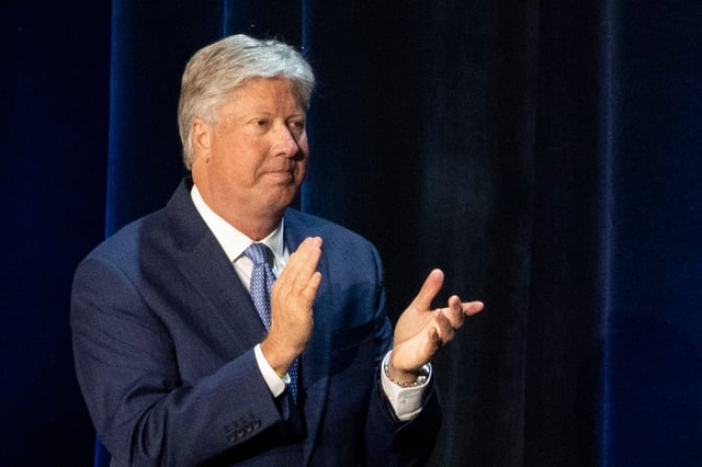File photo showing Pastor Robert Morris applauding during a roundtable discussion at Gateway Church Dallas Campus, Thursday, June 11, 2020, in Dallas. (AP Photo/Alex Brandon, File)