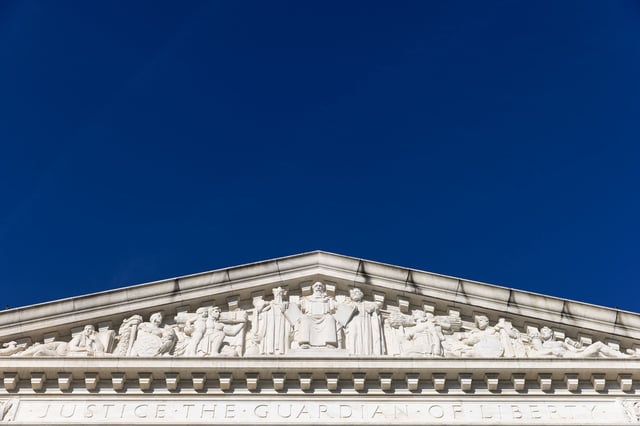 The US Supreme Court building in Washington, DC, on Thursday, October 2, 2025.