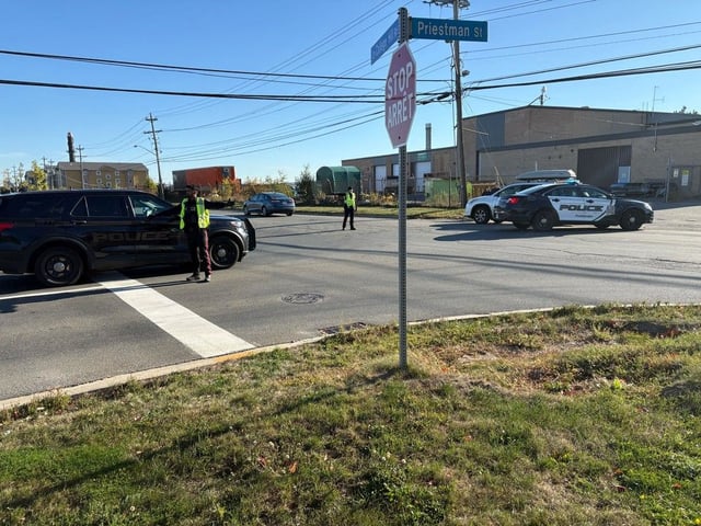 Police blocking off a stretch of College Hill on Friday morning.