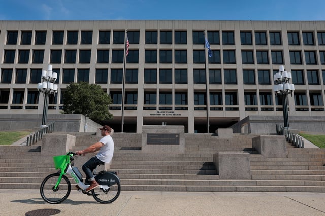WASHINGTON, DC - AUGUST 04: The Frances Perkins Department of Labor Building is seen on August 04, 2025 in Washington, DC. U.S. (Photo by Anna Moneymaker/Getty Images)