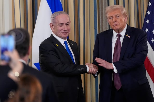 El primer ministro israelí, Benjamin Netanyahu, junto al presidente de Estados Unidos, Donald Trump.